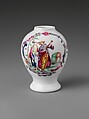 Vase, Opaque glass with enamel decoration, British