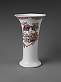 Beaker, Opaque glass with enamel decoration, British