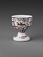 Egg Cup, Opaque glass with enamel decoration, British