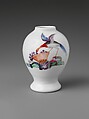 Vase, Opaque glass with enamel decoration, British