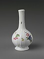 Bottle, Opaque glass with enamel decoration, British