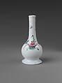 Bottle, Opaque glass with enamel decoration, British