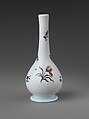 Bottle, Opaque glass with enamel decoration, British