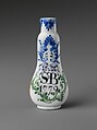 Scent Bottle, Opaque glass with enamel decoration, British