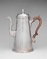 Coffeepot, Marked by I. P., Silver, American