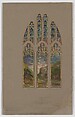 Suggestion for window, the three crosses on Calvary, All Saints' Church, Atlanta, Georgia, Louis C. Tiffany (American, New York 1848–1933 New York), Watercolor, ink, and graphite on artist board in original shaped matt, American
