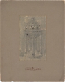 Design for baptismal font, Louis C. Tiffany  American, Graphite on paper mounted on board in original mat, American
