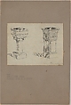 Design for baptismal fonts, Louis C. Tiffany American, Pen and ink on paper mounted on board in original mat, American