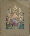 Design for Te Deum window, Louis C. Tiffany (American, New York 1848–1933 New York), Watercolor, gouache, graphite, photograph, and collage on artist board with original mat, American