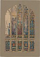 Design for Christian soldier window, Louis C. Tiffany  American, Watercolor, gouache, pen, and black and light purplish-grey inks, graphite, American
