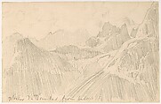 Glacier du Brouillard from Below, John Singer Sargent (American, Florence 1856–1925 London), Graphite on off-white wove paper, American