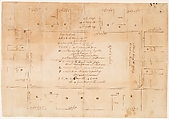 Plan, Letter, and Bill for Wallpaper for the Hall of the Van Rensselaer Mansion, Philip Livingston, Parchment paper, American