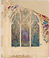 Design for Te Deum window, Louis C. Tiffany (American, New York 1848–1933 New York), Watercolor, gouache, graphite, photograph, and collage on artist board with original mat, American