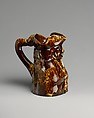 Toby Jug, Lyman, Fenton & Co. (1849–52), Mottled brown earthenware, American