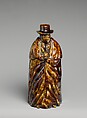 Bottle, Daniel Greatbatch British, Mottled brown earthenware, American
