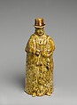 Bottle, Daniel Greatbatch British, Mottled brown earthenware, American