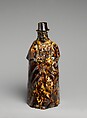 Bottle, Daniel Greatbatch British, Mottled brown earthenware, American