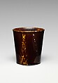 Beaker, Mottled brown earthenware, American