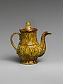 Teapot, Probably mottled brown earthenware, American