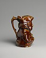 Toby Mug, Mottled brown earthenware, American