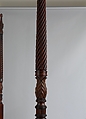 Bedstead, Duncan Phyfe (American (born Scotland), near Lock Fannich, Ross-Shire, Scotland 1768/1770–1854 New York), Mahogany, mahogany veneer, vert antique, gilded cast brass