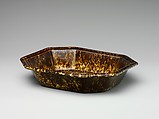 Dish, Lyman, Fenton & Co. (1849–52), Mottled brown earthenware, American