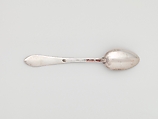 Spoon, Probably Matthias Lemaire (active ca. 1781–1797), Silver, American