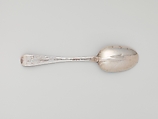 Table Spoon, Jonathan Clarke (1705–1770), Silver, American