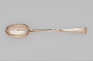 Serving Spoon, Jonathan Clarke (1705–1770), Silver, American