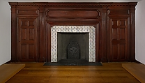 Fireplace wall paneling from the Benjamin Hasbrouck House, Gumwood, stained, American
