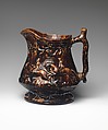 Pitcher, Mottled brown earthenware, American