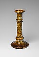 Candlestick, United States Pottery Company  American, Mottled brown earthenware, American