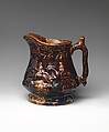 Pitcher, Mottled brown earthenware, American