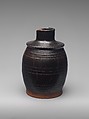 Snuff Canister, Probably earthenware, metal, American