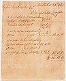 Plan, Letter, and Bill for Wallpaper for the Hall of the Van Rensselaer Mansion, Philip Livingston, Parchment paper, American
