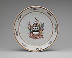 Covered Two-handled Bowl and Tray, Hard-paste porcelain, Chinese, for American market