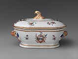 Covered Sauce Tureen, Porcelain, Chinese, for American market