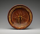 Plate, Earthenware with slip decoration, American