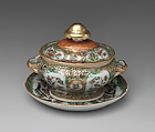 Covered Sauceboat, Porcelain, Chinese, for American market