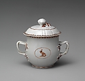 Covered Sugar Bowl, Porcelain, Chinese