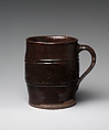 Barrel Mug, Probably earthenware, American