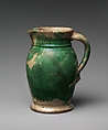 Pitcher, Earthenware with slip decoration, American