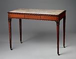 Pier table, Mahogany, satinwood, marble, American