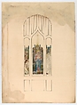 Design for a window, Madonna and child, Louis C. Tiffany (American, New York 1848–1933 New York), Watercolor, pen and black India ink, and graphite on artist board, American