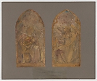 Design for double window, Louis C. Tiffany (American, New York 1848–1933 New York), Watercolor and gouache on paper mounted on original matt board, American
