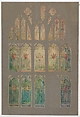 Design for window, Louis C. Tiffany (American, New York 1848–1933 New York), Watercolor and graphite on paper mounted on board, American