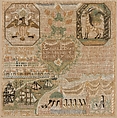 Embroidered Sampler, Laura Hyde (born 1787), Silk on linen, embroidered, American