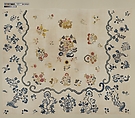 Embroidered coverlet, Ruth Culver Coleman (died 1801), Linen and wool, embroidered, American