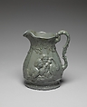 "Cup-Tosser" Pitcher, E. & W. Bennett Pottery American, Earthenware; drab green body