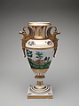 Vase, Tucker Factory (1826–1838), Porcelain, brass, American